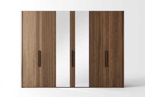 Large brown wardrobe Bedroom wardrobe with mirror Wardrobes