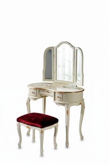 Group 2 piece set style classic stool console table with mirror furniture wood New
