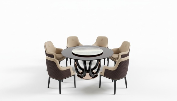 Group Dining Table Seat Living Room Set Tables Upholstery Wood Chair 6x Chairs