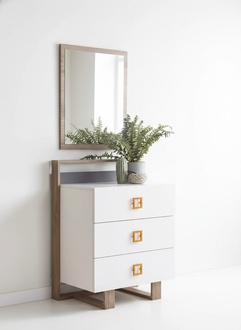 Group chest of drawers with mirror Chests of drawers wood white Children\'s room wardrobe set