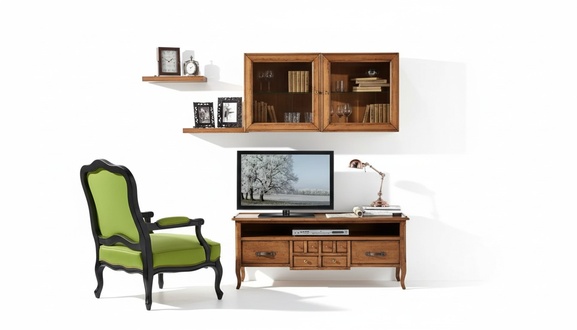 Group Wall Unit RTV Lowboard TV Stand Modern Brown Living Room Set