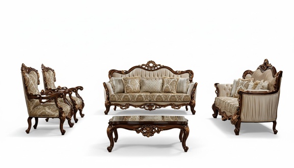 Group Set 5pcs Sofa Set 3+3+1+1 Seater Coffee Table Sofa Couch Fabric