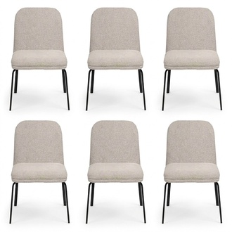 Group set chairs 6x chair set textile upholstered seat stainless steel dining room new