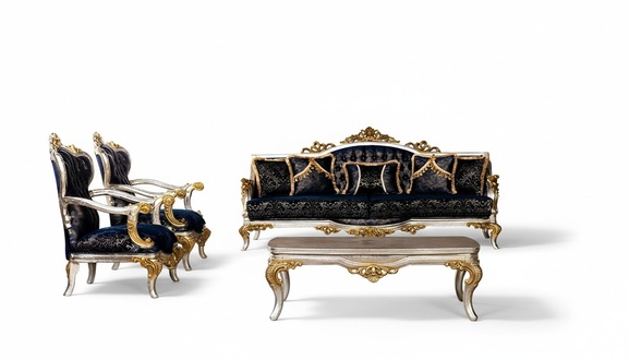 Group Set Sofa Set 3+1+1 Seater 3 Piece Furniture Sofas Armchairs Luxury Seat Baroque