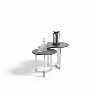Group side table coffee table living room stainless steel silver set