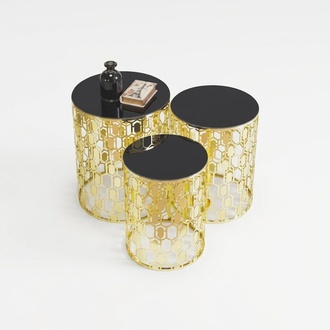 Group side tables coffee tables sofa tables 3-piece coffee tables gold