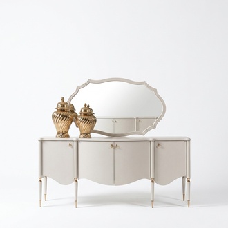 Group sideboard with mirror sideboard cabinet wooden beige chest of drawers set