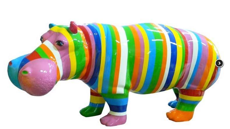 Designer Abstract Figure Modern Figurines Decoration Hippo Garden Sculptures