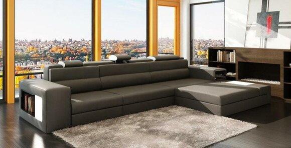 Living area designer sofa couch L shape leather sofas set New Haid -G