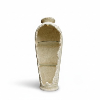 Decorative showcase in antique greek style with natural obsolescence, 152cm height (C56)