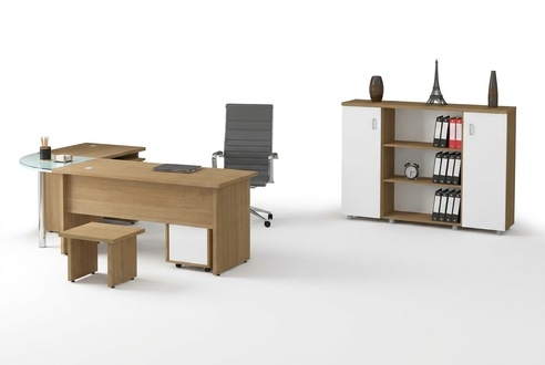 Bright office furniture set study desk filing cabinet table