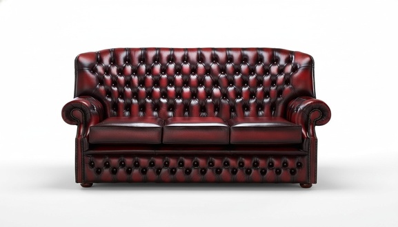 Chesterfield 3-seater Sofa Classic Living Room Couch Brown Tall Backrest Comfortable New