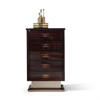 High Cupboard Chests of Drawers Designer Precious Wood Luxury Cabinets Side Low Board
