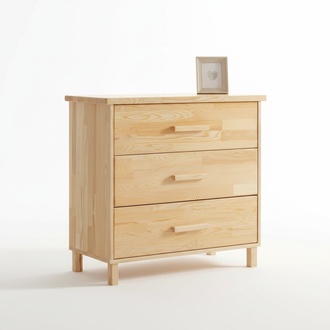 High-quality beige chest of drawers bedroom 3-drawer sideboard wooden furniture