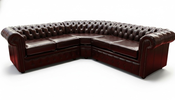 Premium Quality Chesterfield Corner Sofa L-Shaped Faux Leather Upholstery Red New