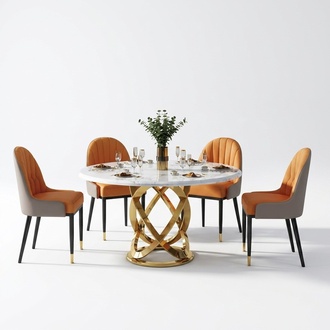 High Quality Living Room Round Tables - Round Designer Stainless Steel Table Luxury Class