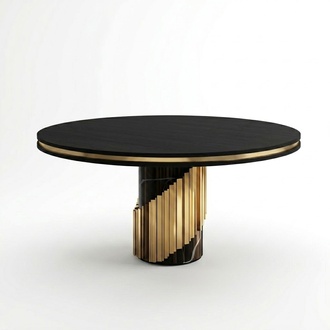 High Quality Luxury Wood Designer Dining Tables Round Table Italian Furniture Metal
