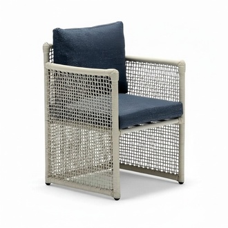 High-quality terrace chair luxurious modern chair gray rattan-style armchair