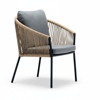 High-quality Stylish Modern Rattan Gray 1-Seater Terrace Luxury Designer Furniture