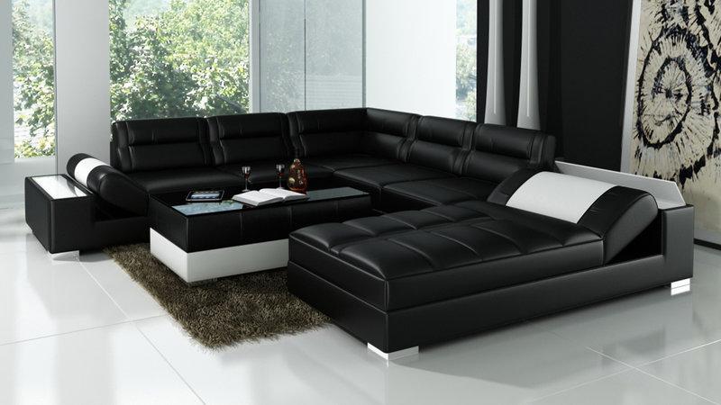 Leather Sofa Couch Living Area Corner Sofa Set Design Modern Sofa L6001