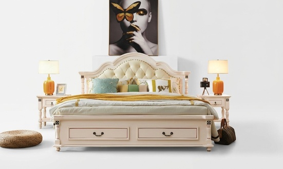 Wooden bed bed design luxury double hotel beds bedroom 180x200 cm wood