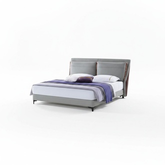 Wooden bed bed double bed luxury furniture bedroom hotel 180x200cm beds leather