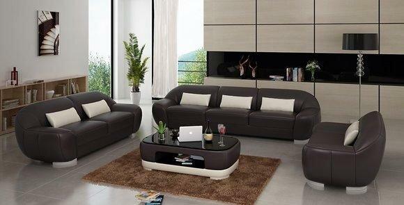 Sofa set couch upholstery leather seat complete sofa set 3+2+1
