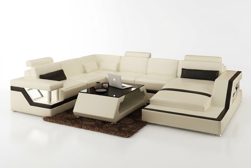 Illuminated Living Room Corner Sofa Upholstery Corner Seat Set Leather Couches Sofa New