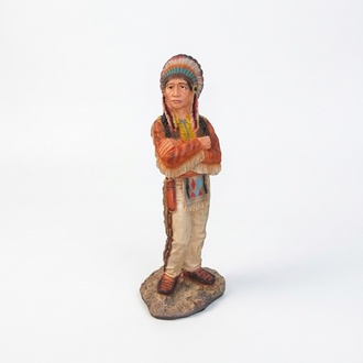 Decorative sculpture designed as an traditional native american indian 90cm