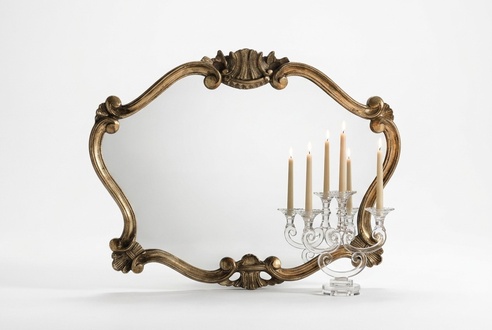 Italian Classical Mirror Wall Mirror with Bronze Leaves Baroque