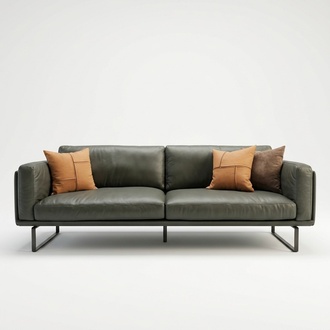 Italian Designer Furniture High Quality Three Seater Couch Upholstery Leather Sofa 3pc