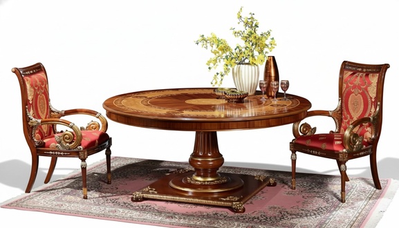 Italian Designer Furniture Table Dining Room Dining Tables Round Brown Tables New