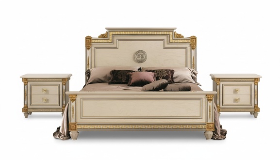 Italian furniture bed beds wooden bed real wood double bed New arredoclassic