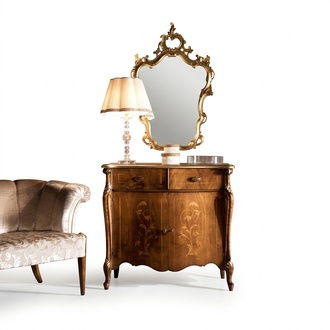 Luxury Italian furniture design chest of drawers brown wood furniture style baroque new