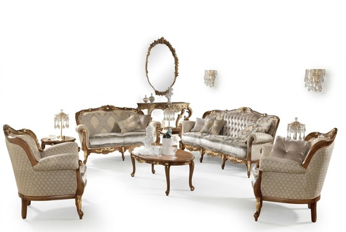 Italian furniture sofa set real wood group classic seating sets jvmoebel ®