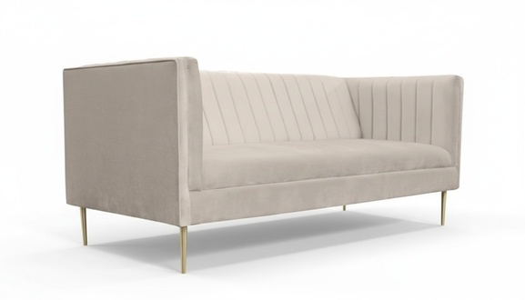 Italian Furniture Three-Seater Modern Design Couches Sofa Textile Fabric Velvet Beige