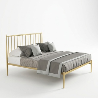 Italian designer double bed in modern style made of stainless steel 180x200cm size