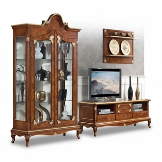 Italian Living Room Wall Unit rtv Tv Sideboard Cabinet Showcase Wall Shelf 3pcs