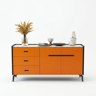 Italian Style Furniture High Dresser Designer Cupboard Cabinets Orange Sideboard