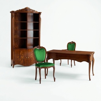 Italian style furniture office furniture desk table armchair set 3 pieces. New