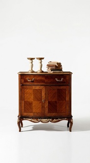 Italian wooden furniture chest of drawers with 2 doors and 1 drawer Brown New
