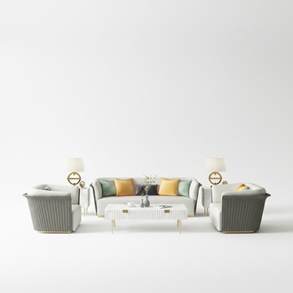 Italy Design Furniture Sofa Couch Upholstery Complete Set Set 3+2+1 Couches Sofas