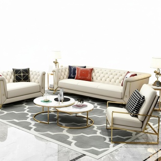 Italy Design Sofa Couch Upholstery Complete Set Set 3+2 Stools Couches Sofas