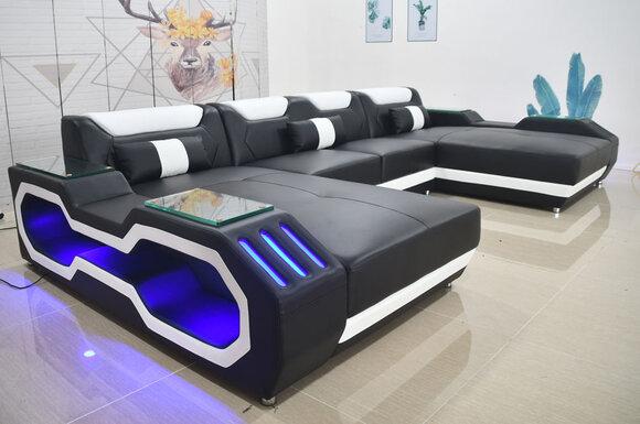 Corner Sofa U-Shaped Living Area Sofa Couch Upholstery Corner Fabric Sofas Leather