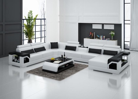Leather Sofa Living Area Corner Sofa Corner Set Design Modern Sofa G8010