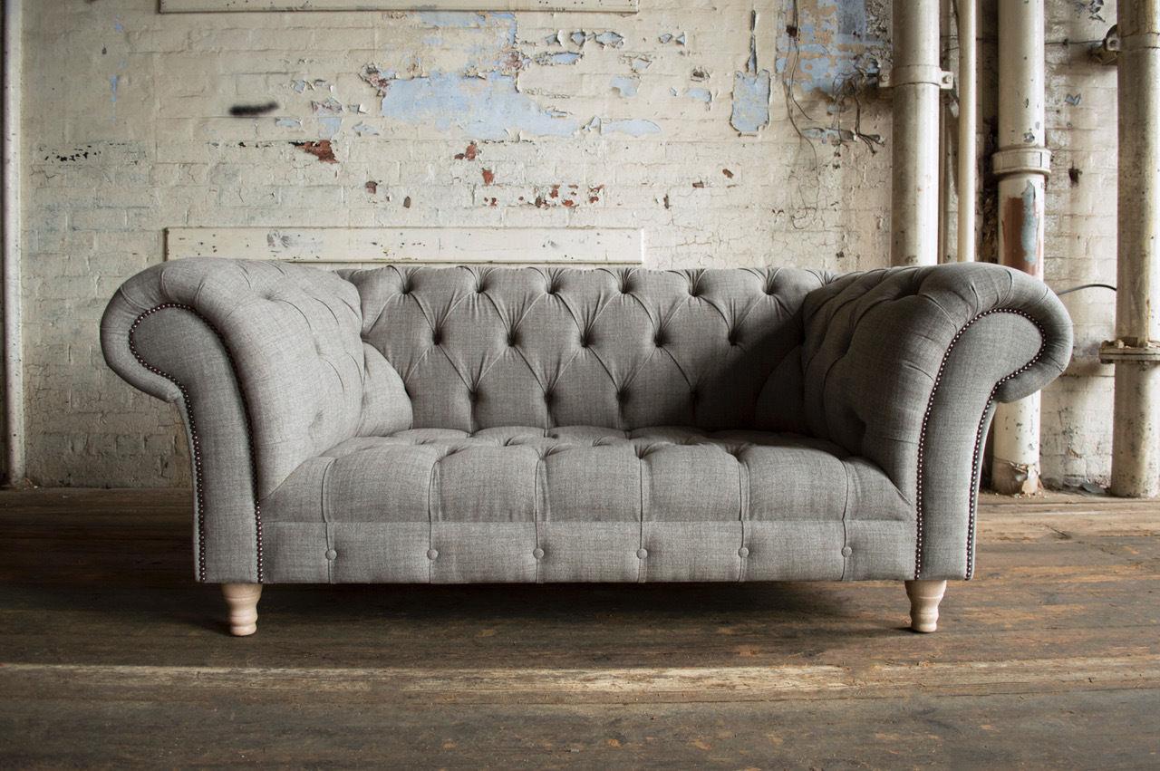 Chesterfield design luxury upholstery sofa couch seat set leather textile new #083