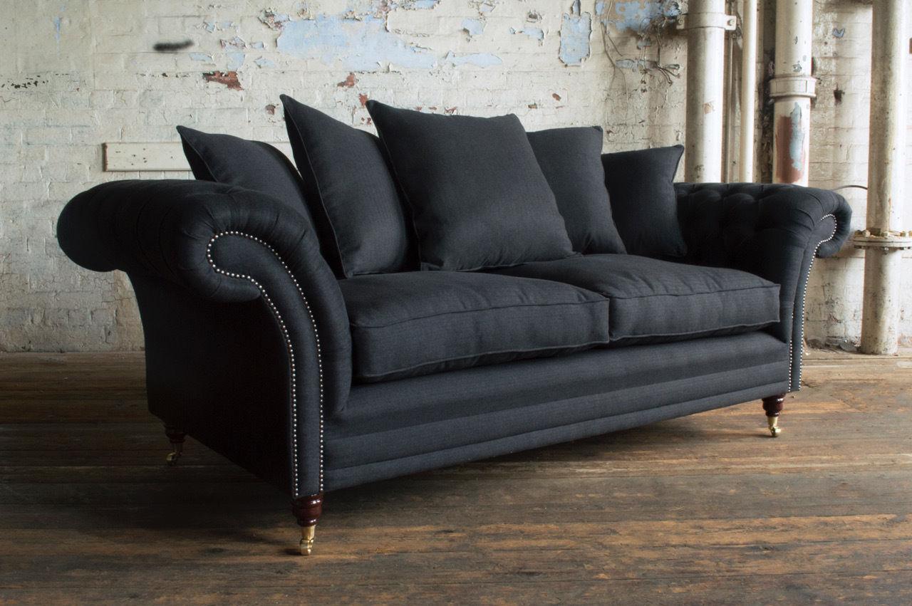 Chesterfield Design Luxury Upholstery Sofa Couch Seat Set Leather Textile New #282