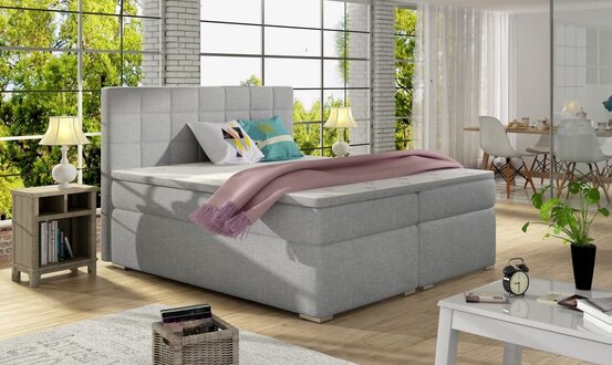 Box spring bed double bed marriage bed bed frame bed upholstered bed beds polyester On Stock