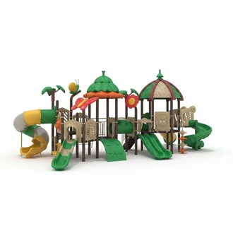 Jungle type playground Children\'s play tower with slide Climbing playhouse