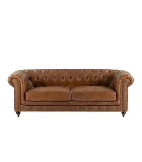 JVFurniture® - Leather Sofa Couch - Brown Upholstered Three-seater Couch New